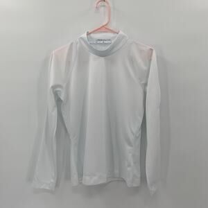 Nike Golf Long Sleeve Shirt Womens Small Mock Neck White Dri Fit Base Layer Logo